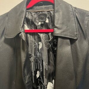 Wilsons Leather Black Jacket with Patterned Lining